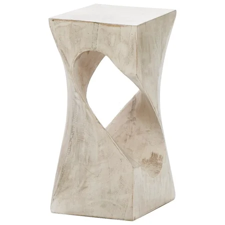 Sheesham Hardwood Twisted Accent Stool